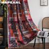 1 шт. NAPEARL Bohemian Style Patchwork Printed Country Style Semi Blackout Шторы для маленьких окон Кухня Спальня Гостиная Балкон Домашний декор