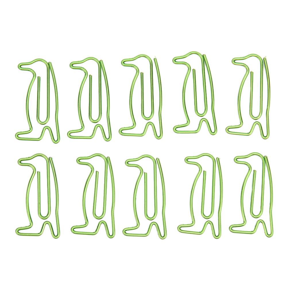 100Pcs Paper Clips Cute Unique Penguin Shape Electroplating Process Lightweight Portable Metal Paper