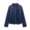 Женский oversized комплект из двух предметов: Джинсовая рубашка с длинным рукавом и широкие брюки с высокой талией