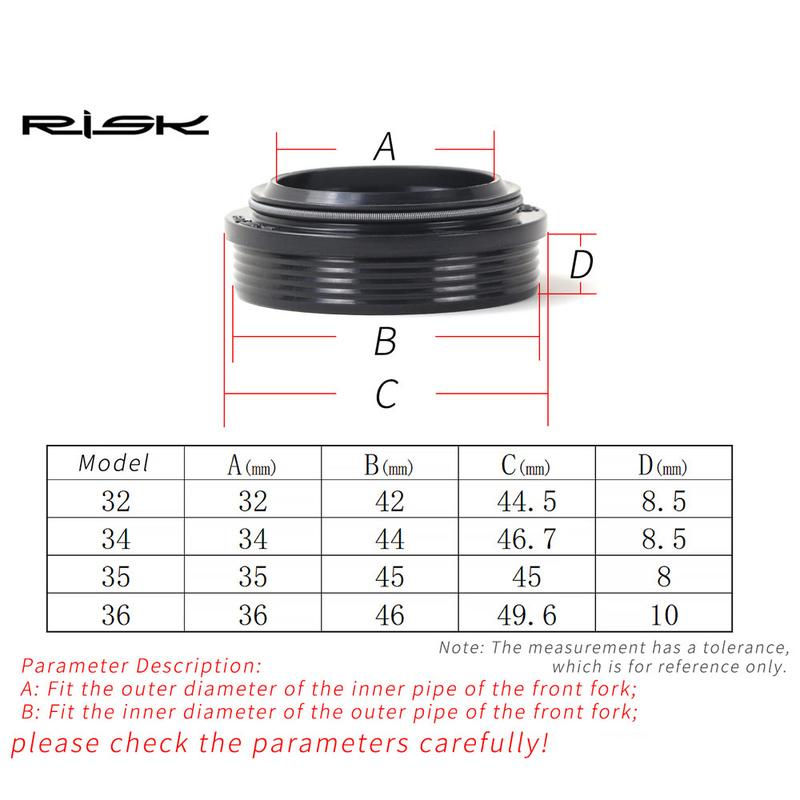 Risk Front Fork Dust Sealed Parts 32 34 35 36mm Bike Bicycle Suspension Front Fork Dust Sealing Ring Repair Parts Accessories