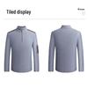 Luozi Men's 7-Gauge Thickened Half-Zip Stand Collar Wool Sweater