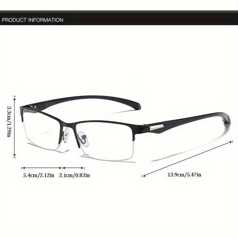 Винтажные мужские очки Сверхлегкие Металлические Полуободковые Компьютерные Очки для Мужчин и Женщин Повседневный Деловой Стиль с Плоскими Зеркальными Линзами