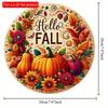 2d Flat 20*20cm, Autumn Home Decoration, "hello Fall", Wooden Welcome Circular Creative Decoration Logo, for Home, Kitchen, Garden, Bedroom, Bar Decor