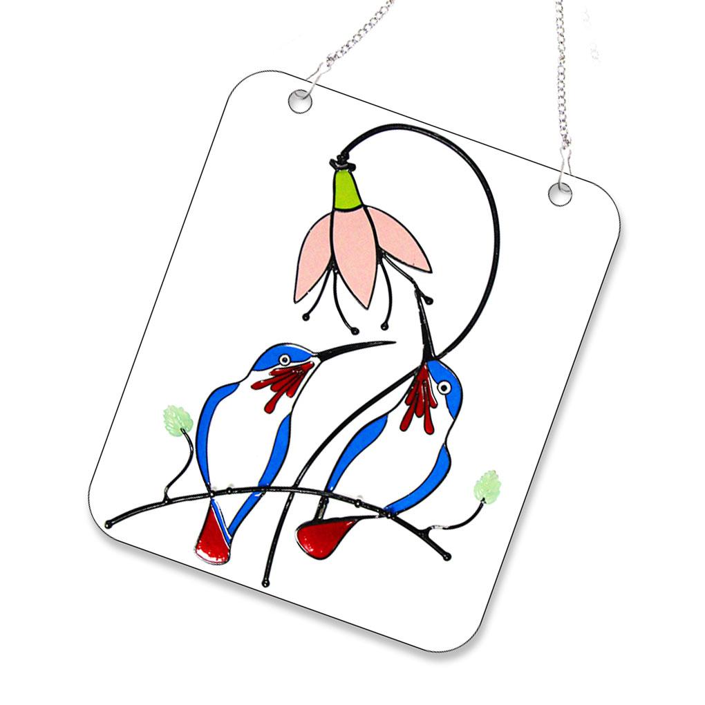 Window Panel Fowl Shape Hanging Pendant Acrylic Stained Panel for Home Decoration