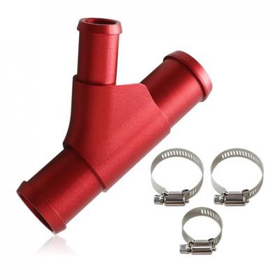 1x Y-образный патрубок системы охлаждения радиатора, красный алюминий и хомуты для 03-10 Ford E-450 Econoline