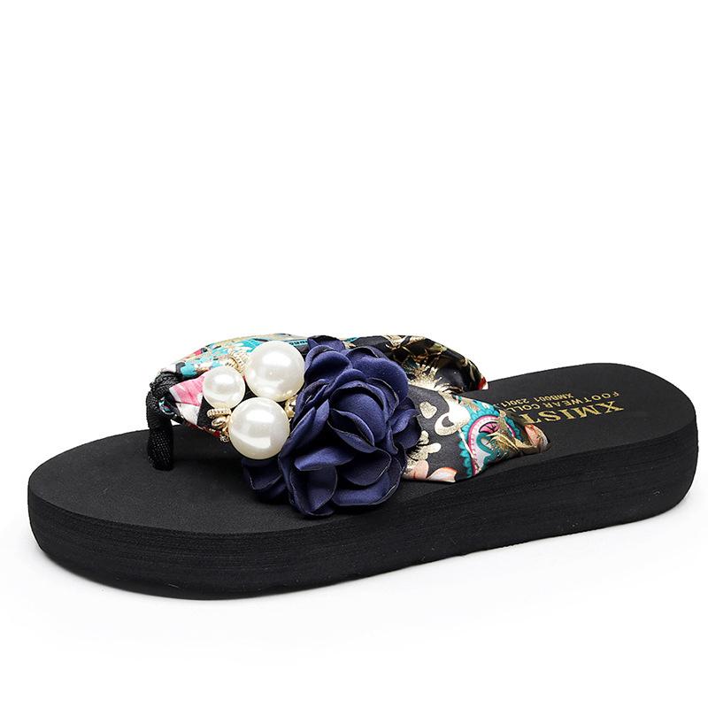 Летние нескользящие детские шлепанцы, модная пляжная обувь для девочек, сандалии, женские тапочки с цветами