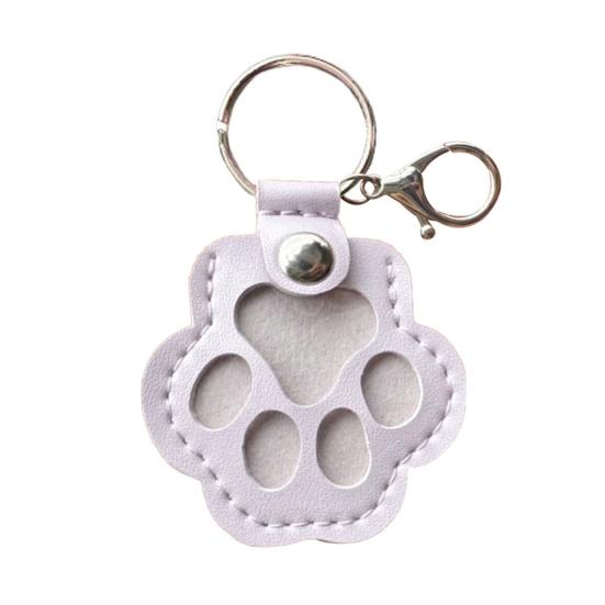 Pet Hair Keepsake Keychain Dog Cat Paw Shape Hair Storage Pendant Keychain Memorial Collection Keychain with Keyring Pet Memorial Gift