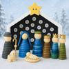 DIY Button Nativity Scene Kit Christmas Craft Set with Buttons Beads & Star for Holiday Decor Creative Christmas Ornament Making for Family Kids
