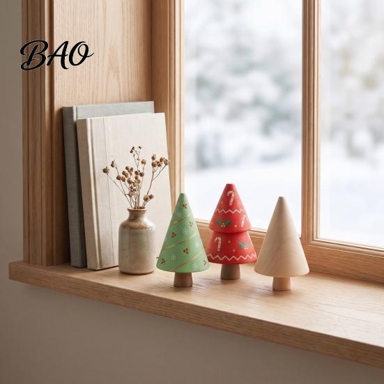 Art Craft Supplies DIY Unfinished Wooden Christmas Tree Kit, Blank Wood Figurines for Kids Painting, Hand?Painted Tabletop Decorations Home Holiday