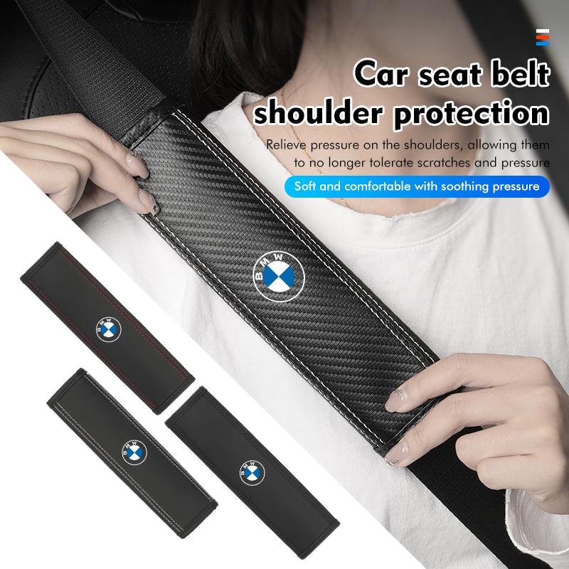 Leather Car Seat Belt Shoulder Cover Protection Accessories For BMW E90 E60 E46 E39 F30 F10 E87 X3 X4 X5 X1 G30 G20 VL4