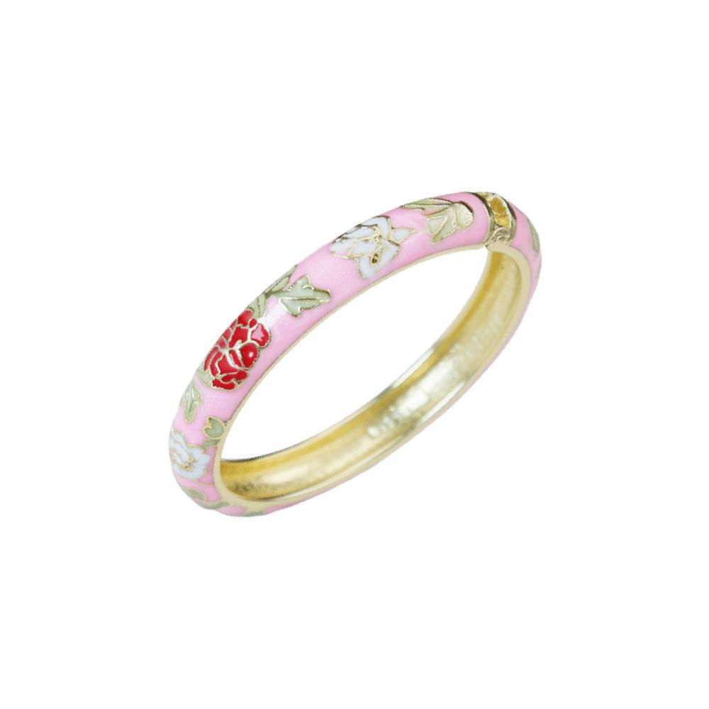 Hanfu Accessories Filigree Enamel Bangle Cheongsam accessories Hollow Out Peony Bracelet Party