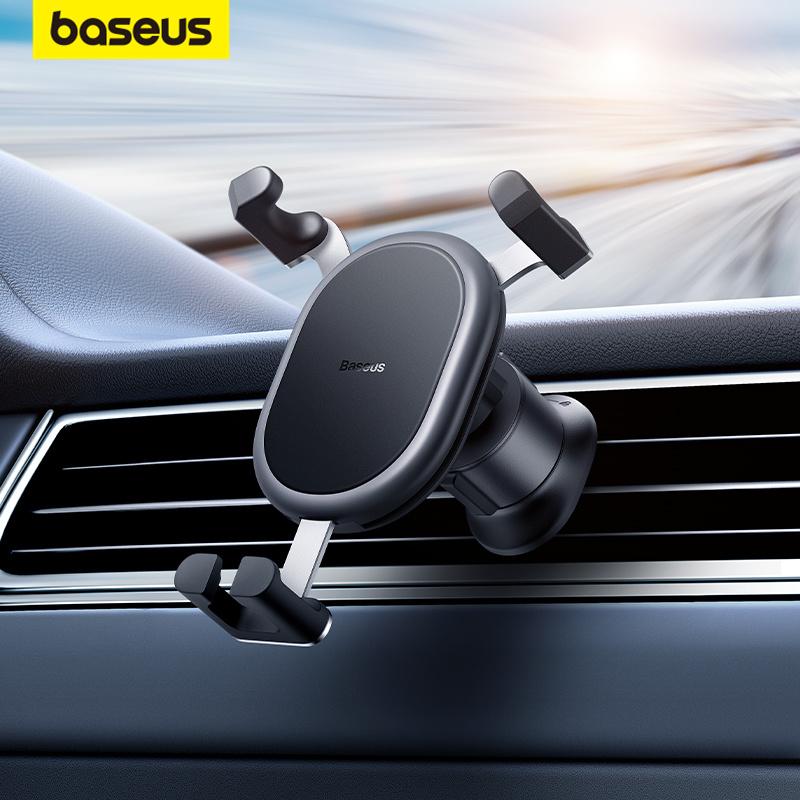 Baseus Car Phone Holder Metal Silicone Gravity Auto Air Vent Smartphone Stand For iPhone13 Xiaomi Samsung Car Mobile