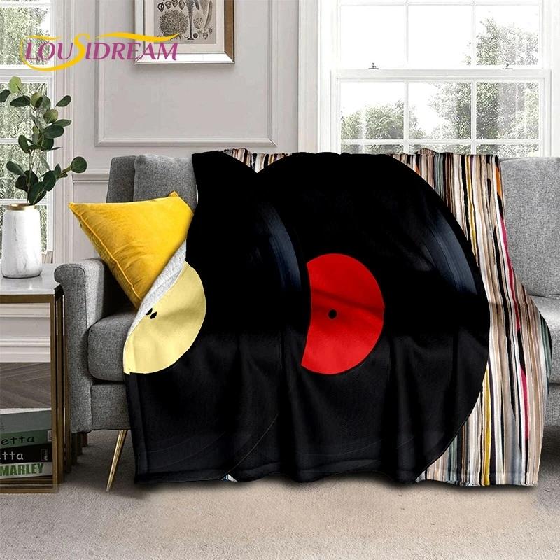 Виниловая пластинка музыка диджей экран лента мягкое фланелевое одеяло для кровати спальни дивана пикника, плед для укрытия на открытом воздухе отдых подарок