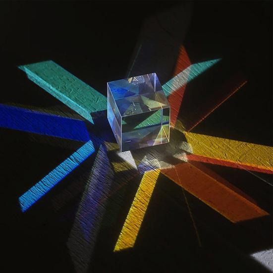 Оптический стеклянный куб-призма с дисперсией RGB, ловец солнца, искусственный кристально чистый мини-куб