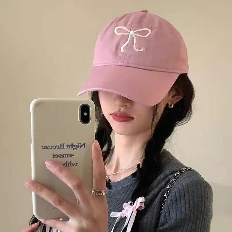Милая бейсболка с бантом, хлопковая регулируемая кепка Snapback, весна-осень, вышитая женская кепка, повседневная кепка от солнца, козырек