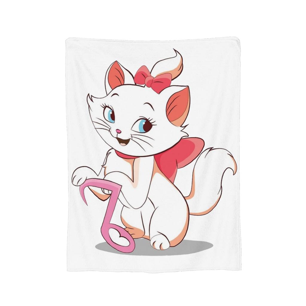 Aristocats Marie Cat Blankets Cartoon Flannel Funny Warm Throw Blankets for Bedspread Winter,