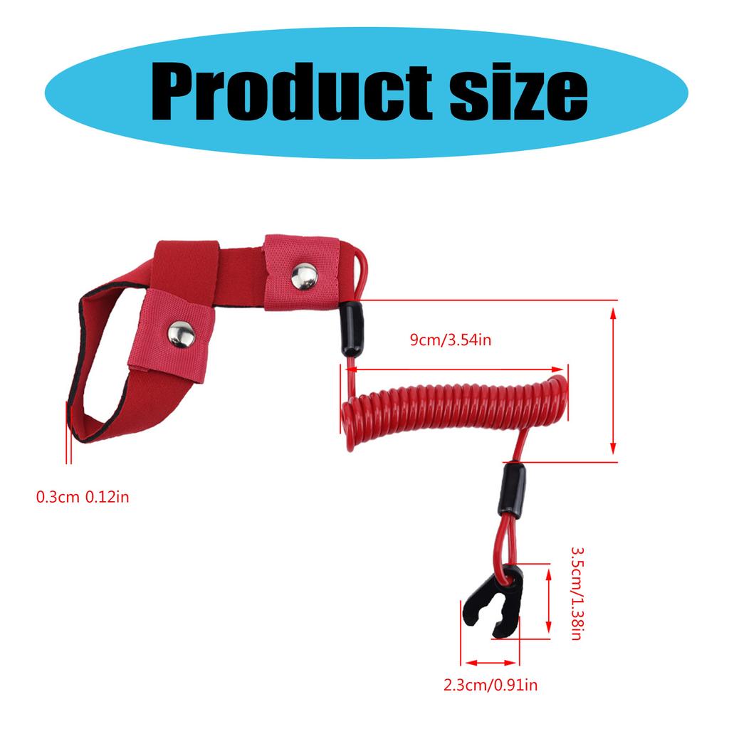Marine Outboard Engine Boat Motor Safety Lanyard Emergency Stop Switch Key Rope Quick Release For Motorboats Waterproof
