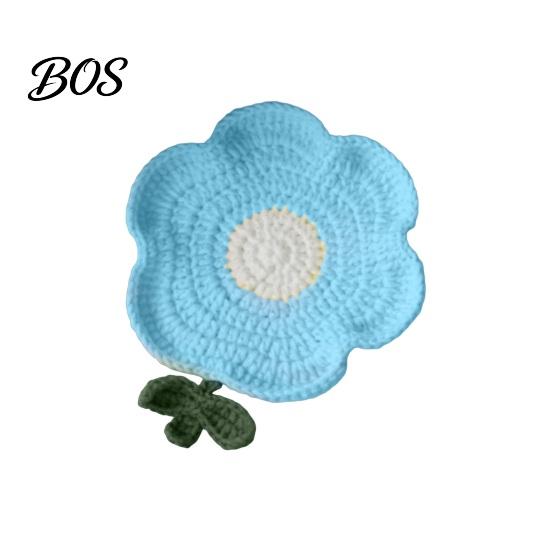 Scratch Resistant Coaster Crochet Flower Coasters, Handmade Knitted Heat Cup Mats Table Placemats, DIY Kit Decorative Doilies for Tabletop Protection,