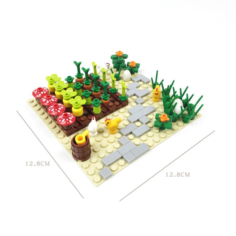 Farm Animal Building Blocks Set: Cow, Pig, Chicken & Horse DIY Kit
