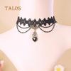Women Lace Beads Choker Victorian Steampunk Style Gothic Collar Necklace Gift Suspension Trinket