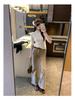 Korean Chic Elegant Half-High Neck Slim Fit Mid-Sleeve Knit Top for Women - 2026 New Arrival