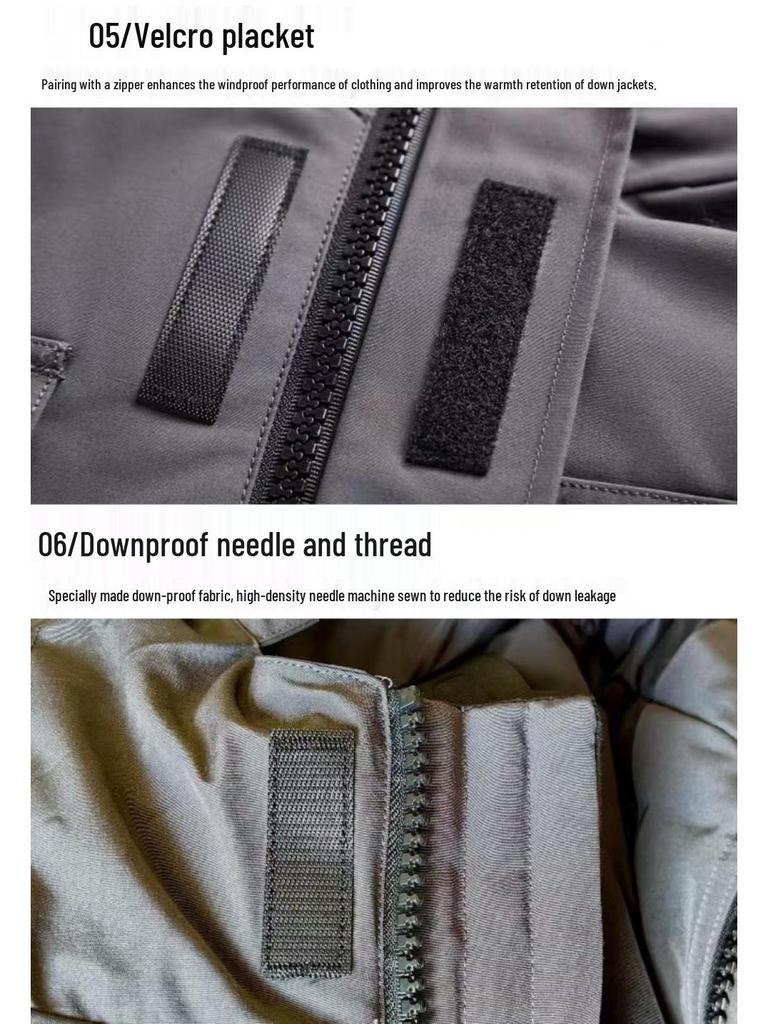 Мужская длинная экспедиционная куртка на гусином пуху - Модель 08, Ниже колена, Утепленная для холодной погоды