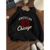 Autumn/Winter Boys' and Girls' Hooded Sweatshirts with Chicago Digital Print Casual Sports Tops