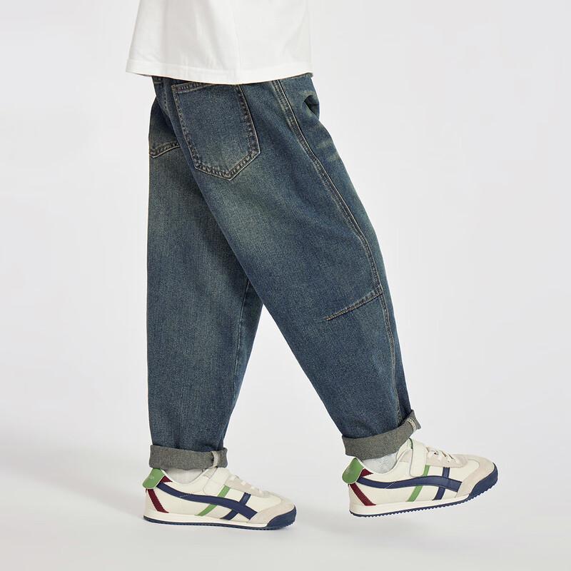 Duoduojia Boys' Washed Loose-Fit Retro Dad Jeans