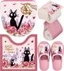 Delivery Service Toilet Mat 4 Piece Set Heating Type Lid Cover Normal Size Toilet Mat Slippers Paper Holder Date with Gigi Kiki's (Washing + + +