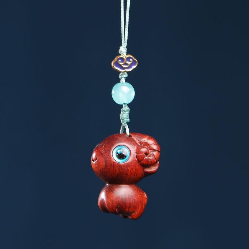 Cliff Cypress Zodiac Wood Carving Pendant Keychain