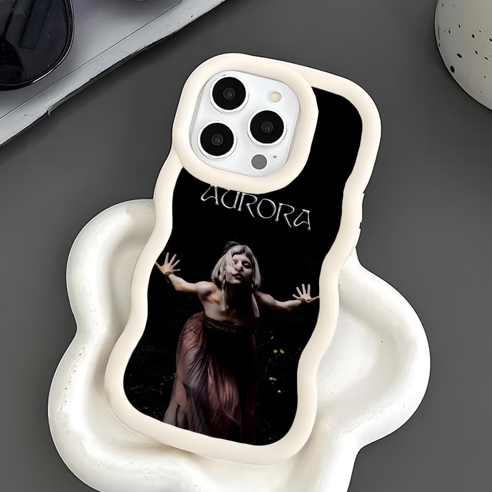 Чехол для мобильного телефона Aurora Aksnes с волнистым краем из ТПУ для iPhone 17 16 15 14 13 12 11 Air Pro Max Plus Цветная крышка