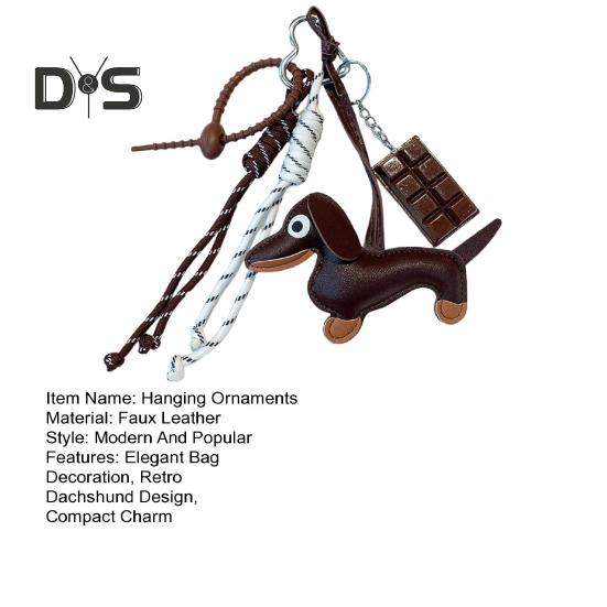 Такса брелок сумка кулон искусственная кожа милый щенок собака талисман подарки подвесные украшения для сумок сумки кошельки ретро стиль аксессуары