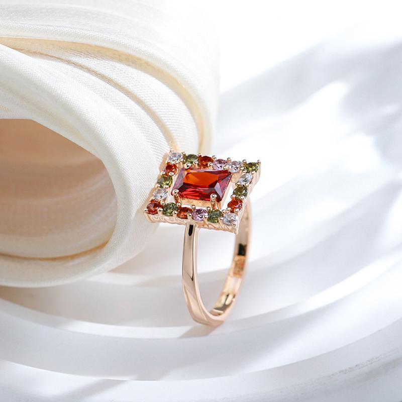 Полная инкрустация сверкающими цирконами, красные геометрические квадратные кольца, этнические свадебные украшения для женщин, серьги в тон