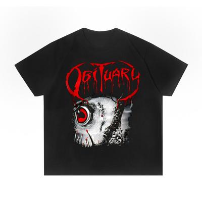 Футболки Death Metal Band OBITUARY Life and Death Book Rock Print из хлопка для мужчин и женщин, высококачественная мужская футболка с коротким рукавом