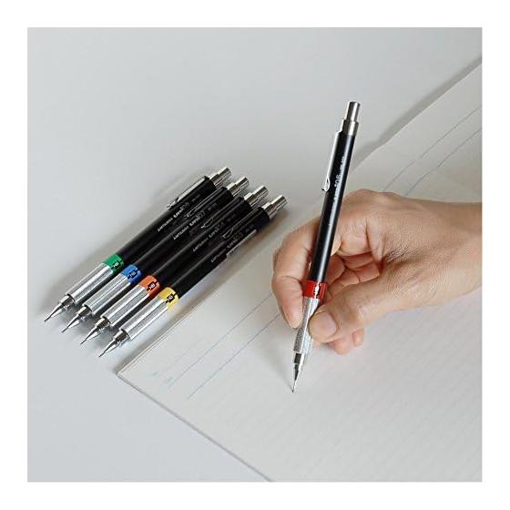 Механический карандаш Mitsubishi Pencil Drafting 0.3 мм Черный M3552.24 Рифленая рукоятка Сбалансированный центр тяжести Наконечник 4 мм Кнопочный тип С ластиком Стержень HB