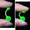 10Pieces Belly Button Rings Glow in The Dark Belly Rings 14G Banana Barbells Colorful Navel Piercing Jewellery Navel Bars-KAKA