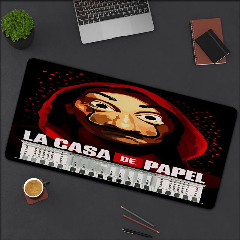 La Casa De Papel Theme Mouse Pad, Non Slip Rubber Base, Multifunctional Office & Home Decor, Perfect for Workspace Personalization.