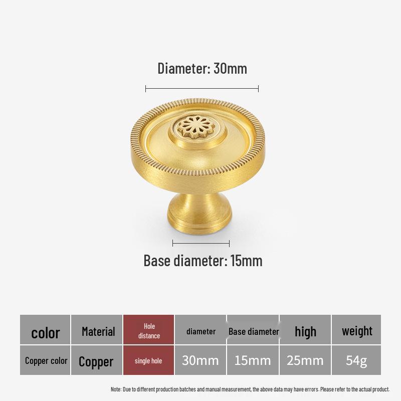 Solid Brass French Gold Cabinet Handle for Kitchen, Wardrobe, or Wine Cabinet