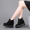 Fashion Women Boots Faux Suede Leather Wedge Platform Boots Hidden Heel Shoes High Top Casual Shoes for Woman Ankle Boot C415