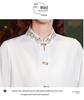 Women's Stand-Up Collar Shirt with Chinese Embroidery, Zen Style Long-Sleeve Top for Spring and Autumn.