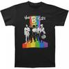 The B-52's Unisex Adult Rainbow Striped Cotton T-Shirt
