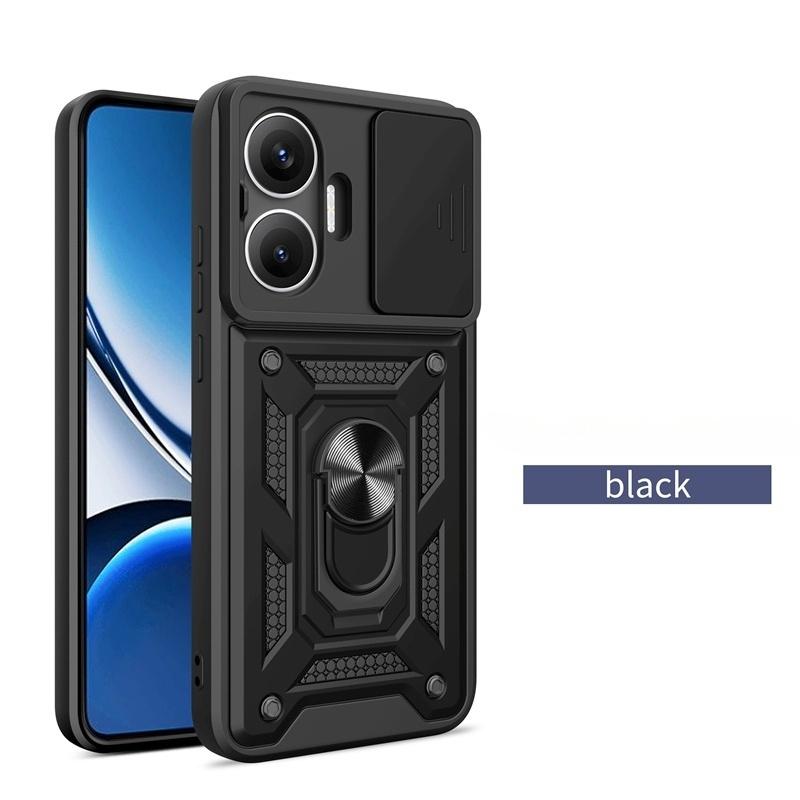 Slide Camera Armor Case For Xiaomi Poco F7 Pro F 7 Ultra M7 Plus 5G PocoF7 M 7 4G Protector Cover Ring Stand Holder Fundas Coque