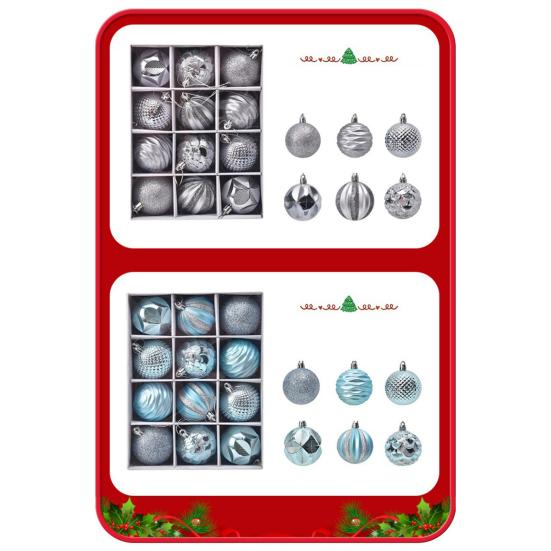 12 шт., украшения из елочных шаров, 6 см, разная текстура, с подвесным ремешком, создают атмосферу, праздничные украшения, шары