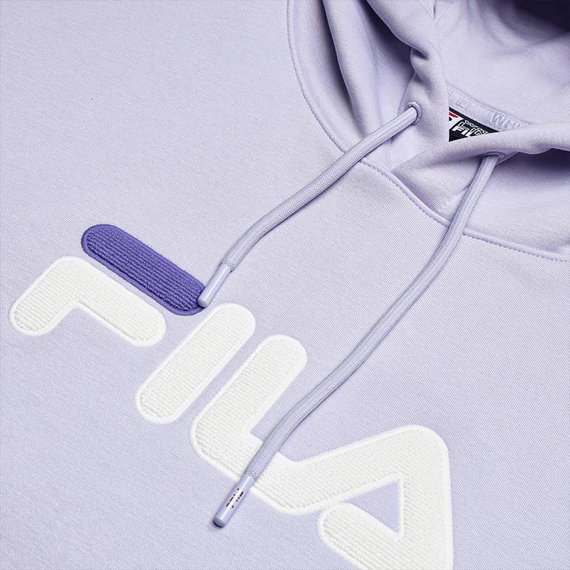 Men's FILA ORIGINALE Sweatshirts Men's Lavender Purple Hooded (Non-detachable) Thickened Straight Fit