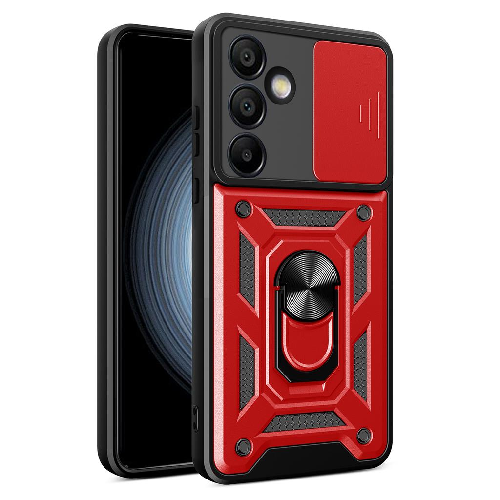 AMORUS Чехол для Samsung Galaxy S24 FE с подставкой, PC+TPU, чехол для телефона со сдвижной шторкой для камеры