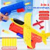 Foam Plane 10M Launcher Catapult Glider Airplane Gun Toy Children Outdoor Game Bubble Model Shooting Fly Roundabout Boy Toys