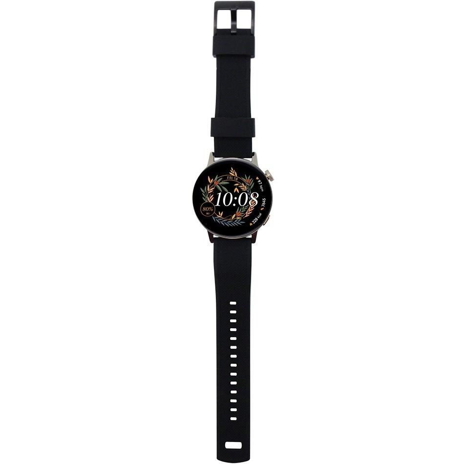 ERBORD Universal Silicone Strap 20mm, Dual Color, Black / Black Buckle
