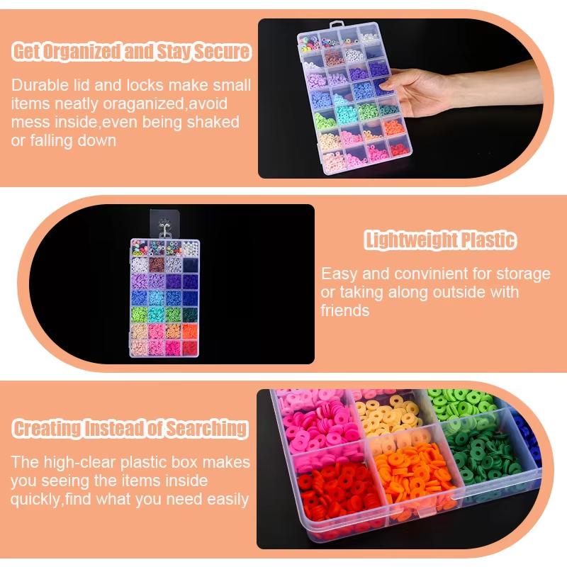 Портативный Органайзер для Ювелирных Изделий - 12/24 Регулируемые Ячейки Высокой Вместимости Прозрачный Пластиковый Кейс - Прозрачный Инструмент для Хранения