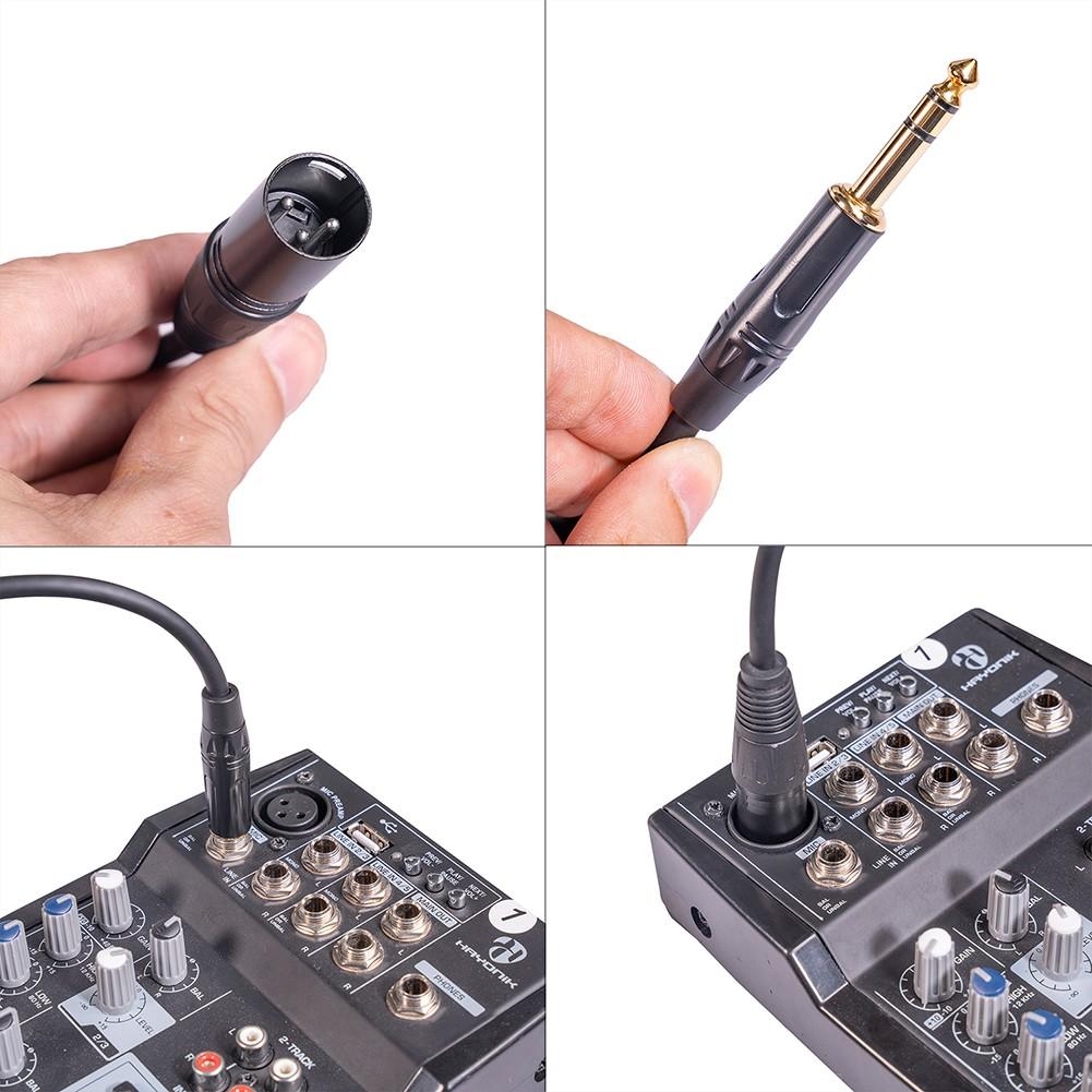 Сбалансированный черный межблочный кабель 1–10 м, 1/4 дюйма TRS — XLR