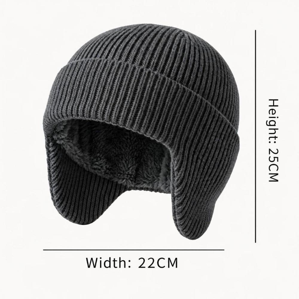 Windproof Knitted Hat Thickened Cold-proof Hat New Earflap Beanie Hat Unisex